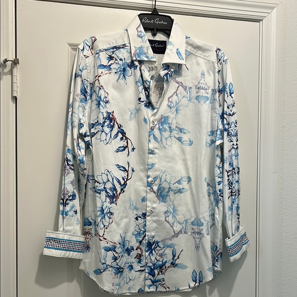 Robert Graham Men's Blue Floral Shirt